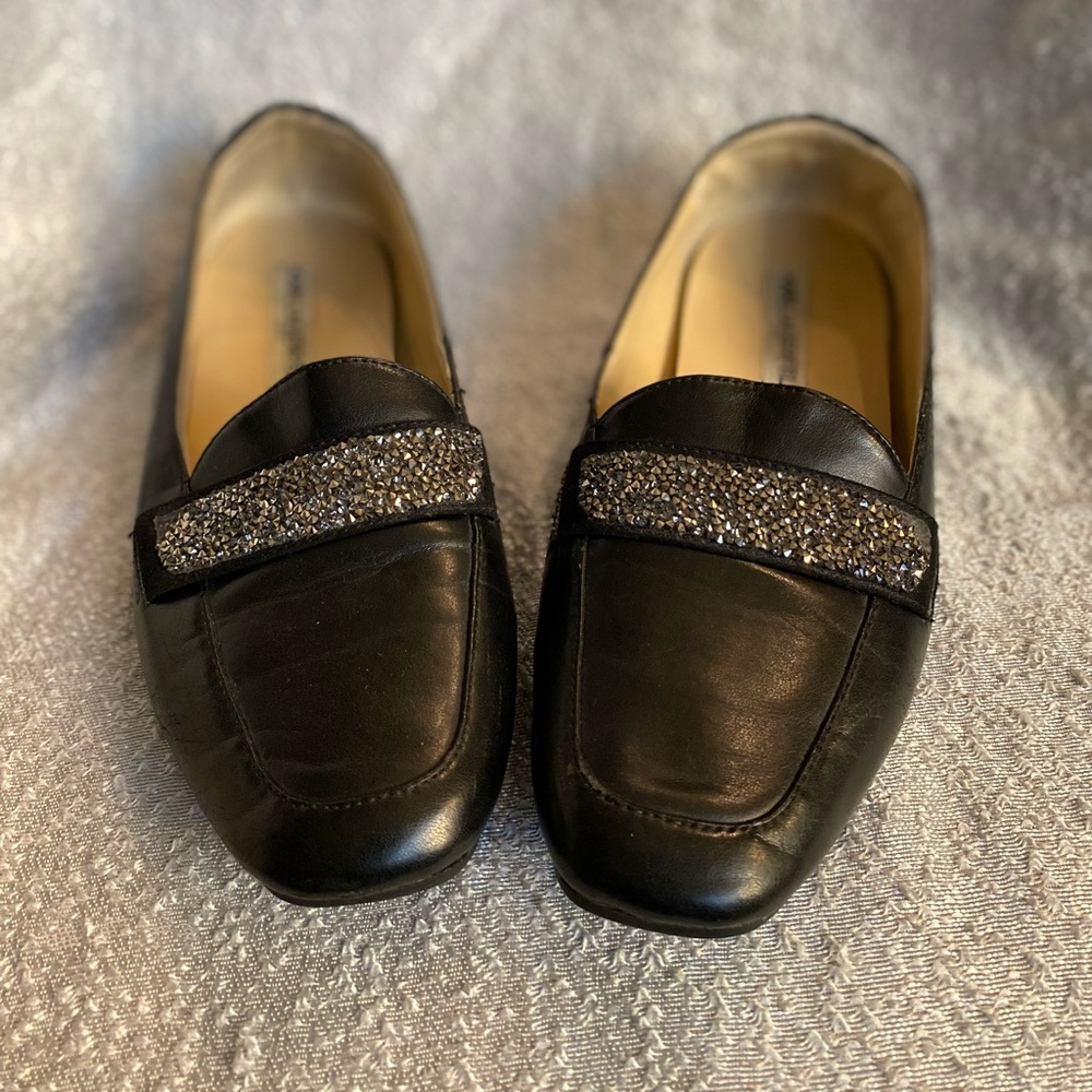 Karl Lagerfeld Paris Quincey3 Rhinestone & Loafer's Black and Silver Size‎ 7.5